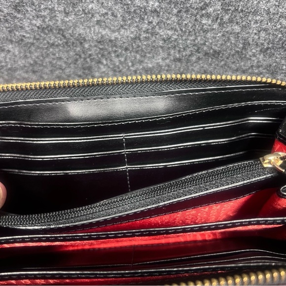 NWT Kate Spade Neda Black Pebbled Ace of Spades Zip Around Wallet - Picture 14 of 16